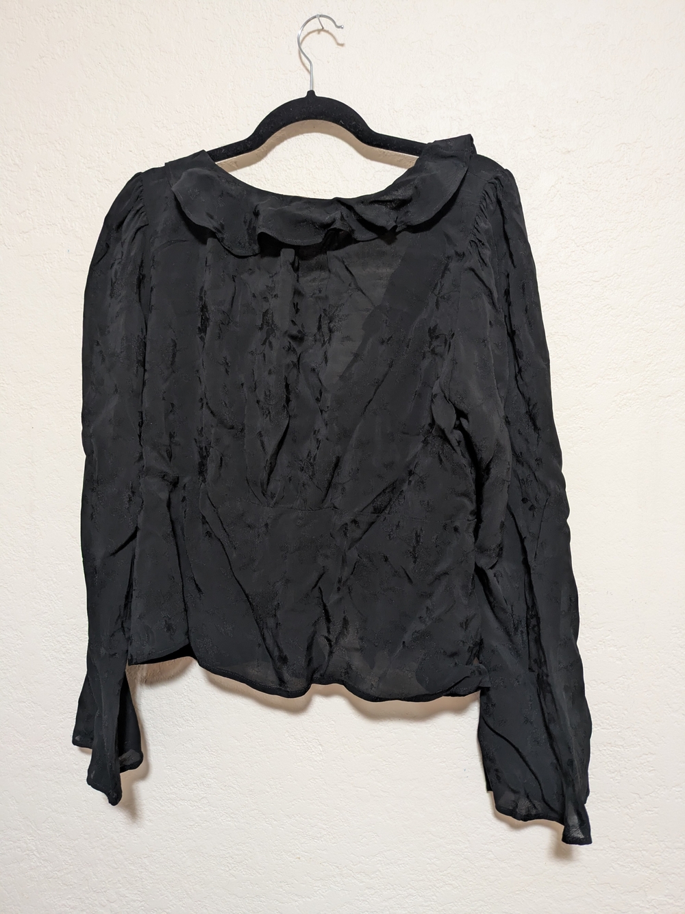 Black Semi Sheer Blouse